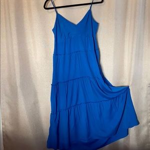 BCBGMaxAzria blue maxi dress with pockets